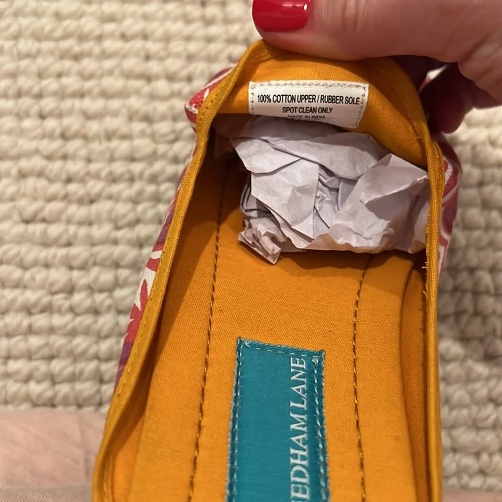 NWT ❤️Needham Lane slippers/scuffs. 💯 cotton upper. Rubber sole. Lux+prep - Picture 8 of 8